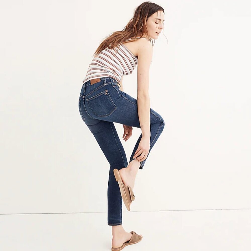 Madewell Slim Straight Skinny Denim Jeans in William Wash Classic Clean Beauty